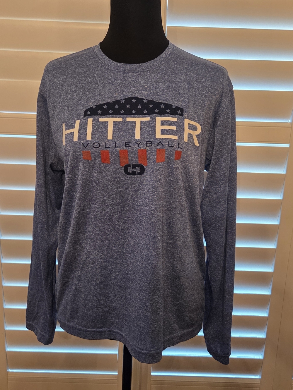 Hitter Volleyball Long-Sleeve Performance Sweater - Blue Size Small